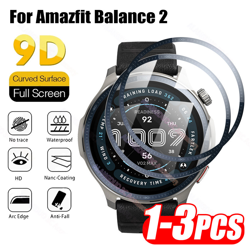 3D HD Tempered ฟิล์มป้องกันแบบเต็มหน้าจอสําหรับ Amazfit Balance 2 ฟิล์มป้องกันหน้าจอสําหรับ Amazfit Smart Watch Balance2 อุปกรณ์เสริมไม่ใช่แก้ว