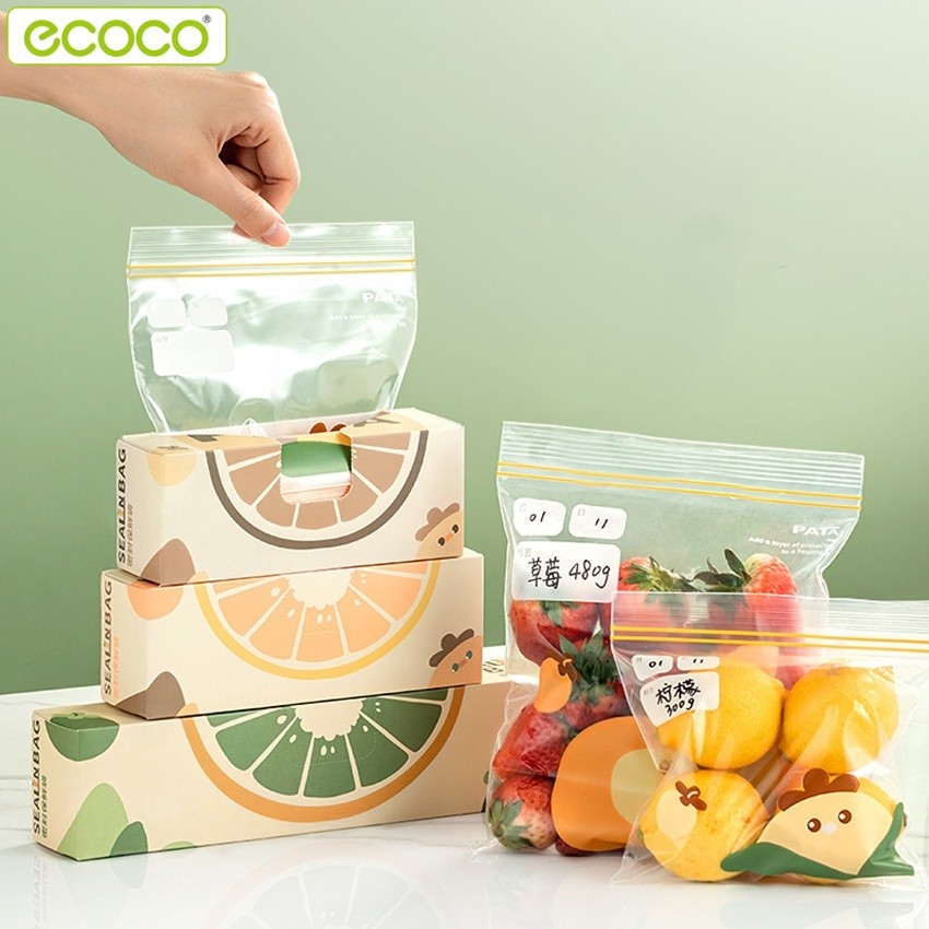 Ecoco ถุงซิปล็อคใส อเนกประสงค์ ถุงถนอมอาหารในตู้เย็น