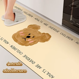 🏷️[Home]🐻 พรมเช็ดเท้า หนังPU Bear ต้าวหมี กันน้ํา โคลนไดอะตอม ลายหมีน่ารัก กันลื่น ซับน้ำได้ดีแห้งไว 40X60cm/40X120🐻