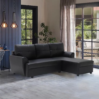SB Design Square โซฟาเข้ามุมขวา รุ่น Riowa สีดำ (203x147x80 ซม.) แบรนด์ SOFA SOLUTIONS