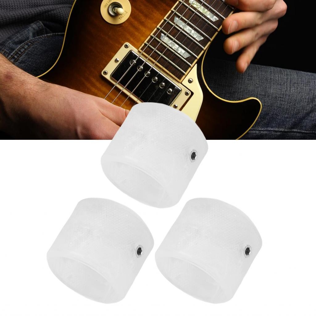 MusicalBase-th-th Guitar Knob Shaft 3PCS String Potentiometer Set พร้อมการติดตั้งง่ายสําหรับกีตาร์ต่างๆ (สีขาว)