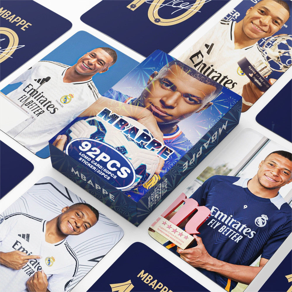 Kylian Sanmi Mbappe Photocard Lomo Card โปสการ์ดการ์ด 60 ชิ้น + สติกเกอร์ 32 ชิ้น