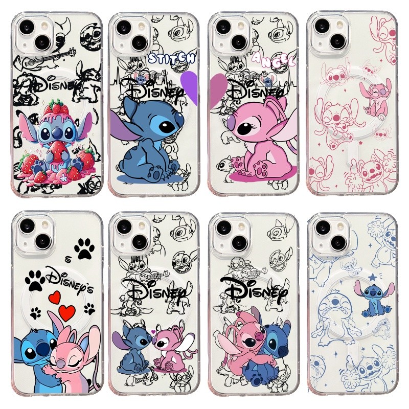 SAMSUNG การ์ตูนStitch Angelเคสโทรศัพท์สําหรับSamsung Galaxy Z Flip 3 4 5 6 7 S22 Plus Ultra S23 S24 