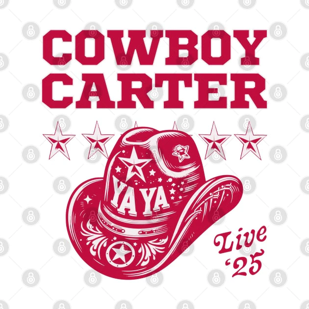 เสื้อยืด Vintage Cowboy Carter Retro Live 25 คอกลม สีขาว thumbnail 9