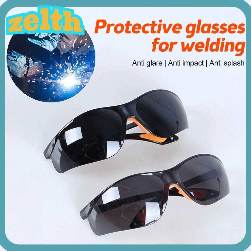 แว่นตาช่างเชื่อม ZELTH, แว่นตานิรภัยสีดําสีเทากันฝุ่น, แว่นตาเชื่อมกันรอยขีดข่วน กันลม ป้องกันดวงตาผู้หญิงผู้ชาย