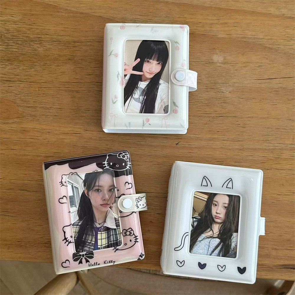 ดอกไม้น่ารักคิตตี้ ยี่กงเกอ การ์ดหนังสือ 10 ซม. อัลบั้มรูปโพลารอยด์ ความช่วยเหลือ การ์ดรูปถ่ายกระเป๋าการ์ดหนังสือเก็