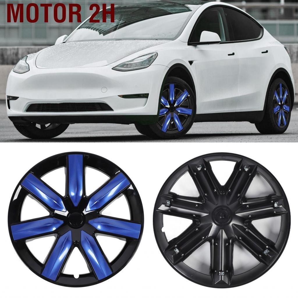 Motor 2H 4 พีซีล้อฝาครอบฝาครอบรถ Hubcap ครอบคลุม RIM 48.26 ซม. / 19in สำหรับ Y 2021-2024 (เงิน)