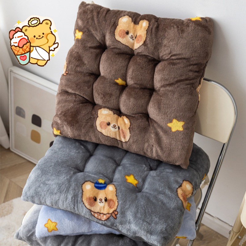 เบาะรองนั่ง เบาะรองนั่งทรงสีเหลี่ยม ขนาด40x40cm นุ่มสบาย ลายการ์ตูนน่ารัก สําหรับตกแต่งบ้าน