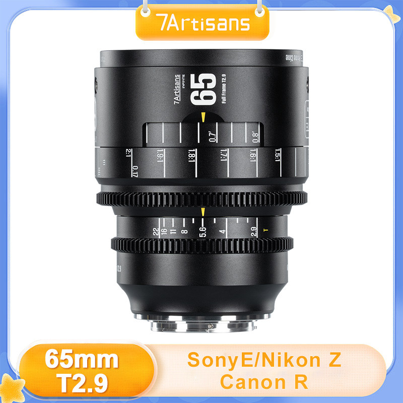 7artisans 65mm T2.9 2X Macro Cine เลนส์ Full Frame Manual Focus เลนส์กล้องสําหรับการทําฟิล์มเข้ากันไ