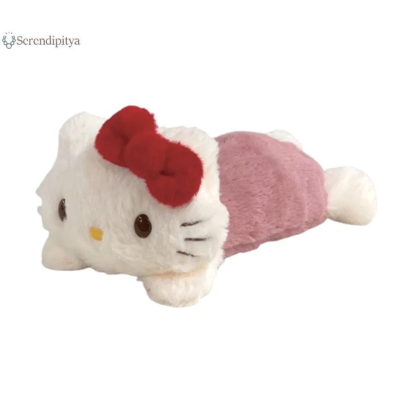 SEE การ์ตูนน่ารัก Plush Hello Kitty ดินสอเครื่องเขียนขนาดใหญ่ความจุปากกากระเป๋า TH