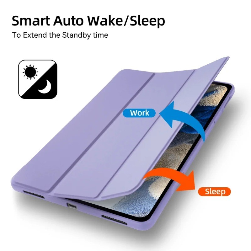 เคสซิลิโคนอ่อนนุ่มสําหรับ Samsung Tab A8 A9+ S7 S8 S9 S10 SE 10.5 11 10.9 Magnetic Flip Smart Cover