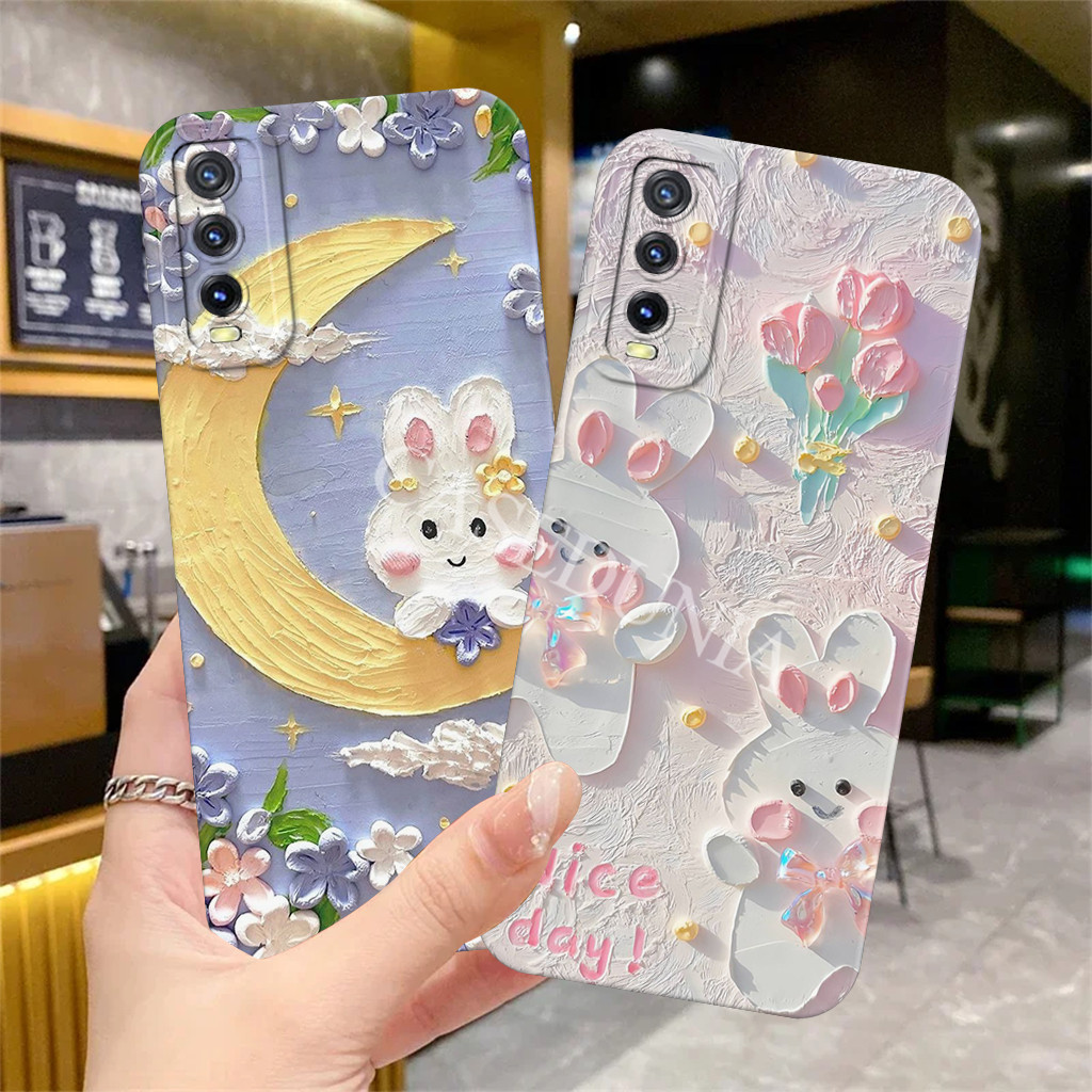 Vivo Y20 Y12s Y20s Silicone - Motif R4bit T1mbul - Softcase - กันชน - Tpu - ตัวป้องกัน
