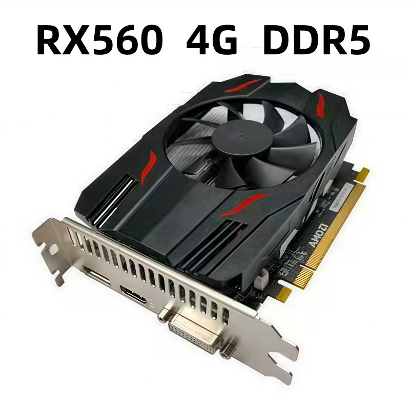 ยี่ห้อใหม่ HD RX560 จริง 4GB DDR5 HD เกมคอมพิวเตอร์กราฟิกการ์ดเดสก์ท็อปกราฟิกการ์ด 4K