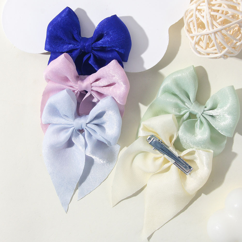 1พีซี  โบวผ้าสีมาคารอนสวย, หวานและน่ารัก, มีสไตล์วิทยาลัย, โบวผมเด็ก