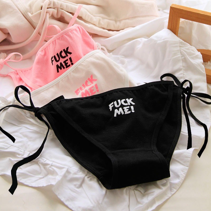 กางเกงชั้นใน ผ้าฝ้าย ดีไซน์ผูกเชือกสุดเซ็กซี่ ลายน่ารัก มีหลายแบบให้เลือก  ส่งไวจากไทย