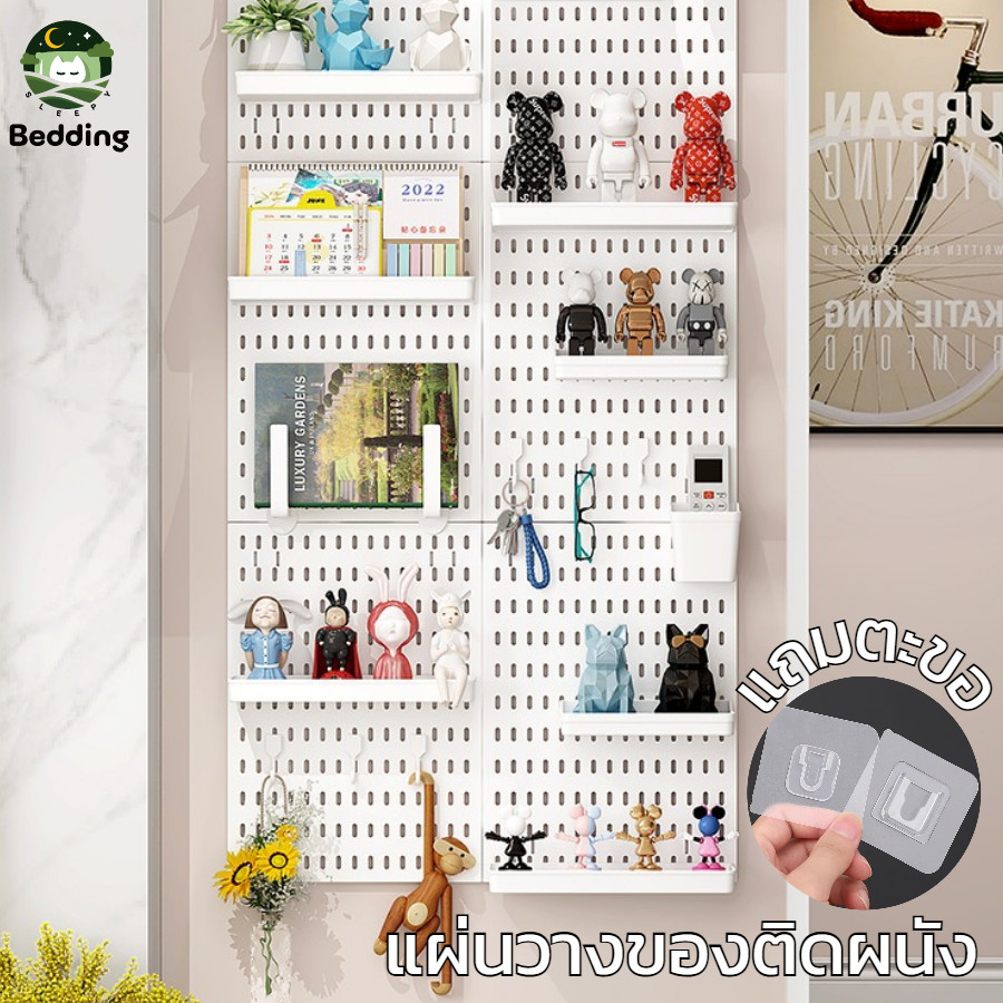 Pegboard กระดาน แผ่นวางของเติดผนัง postcards กระดานแขวนของ ชั้นวางห้องครัว แผ่นพลาสติกแข็ง