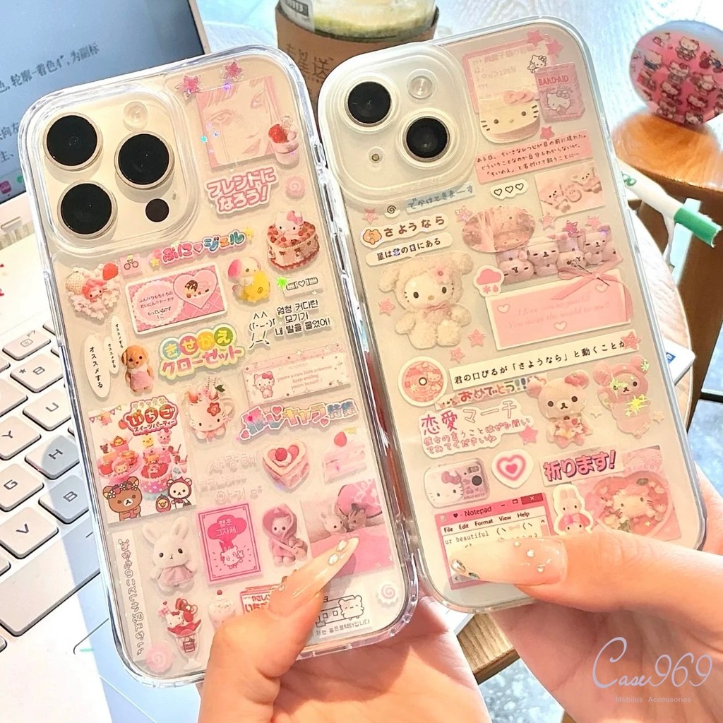 เคส Oppo A17 A15 A16K A16 A18 A7 A55 A54s A3s A57 A31 A58 A74 A9 A54 A38 A53 A76 Reno 10 ปกเค้กลายคิตตี้น่ารักรูปหัวใจ