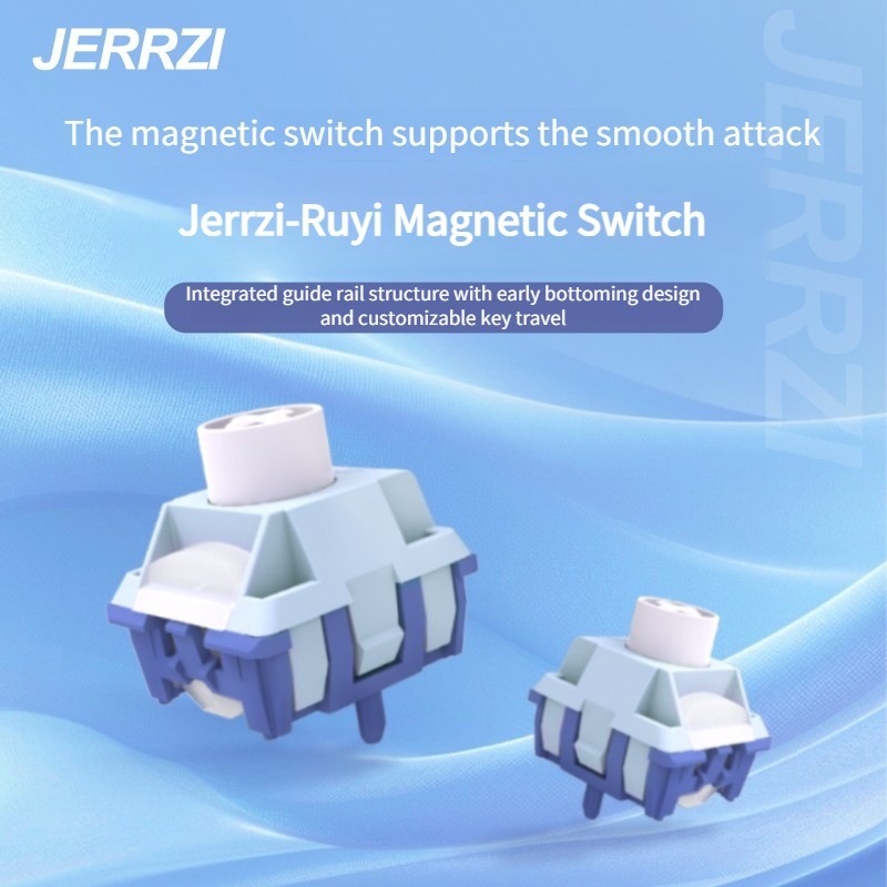 Jerrzi Ruyi สวิทช์แม่เหล็ก 10 ชิ้น 2pin Linear พร้อม RGB Light Guide กันฝุ่น Custom Rapid Trigger สวิทช์ 35g Prelubed Hot Swappable สําหรับคีย์บอร์ดแม่เหล็ก
