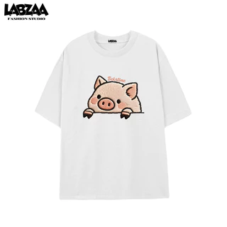 ใหม่ล่าสุด⚡ลายพิมพ์หมูน้อย แขนสั้น คอกลม เสื้อยืด ผ้าฝ้ายแท้ สินค้าเนื้อผ้าคุณภาพสูง oversize YG1179