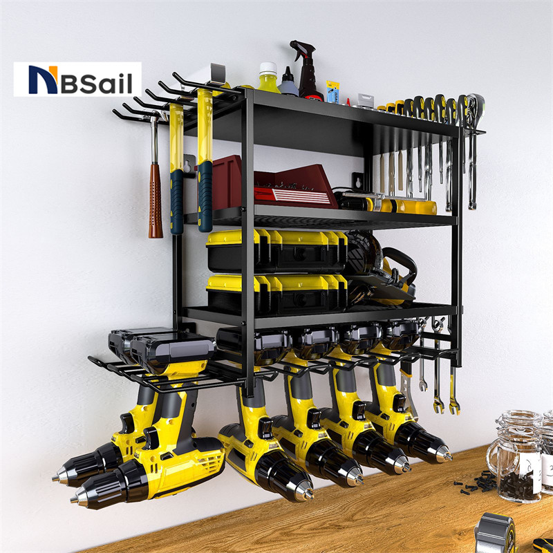 NBSail​​ ระบบจัดเก็บเครื่องมือแนวตั้ง ​​2/4ชั้น​​ พร้อมช่องเก็บสว่านพิเศษ ติดตั้งผนังได้ทันที สำหรับโรงรถ โรงเก็บของ และ