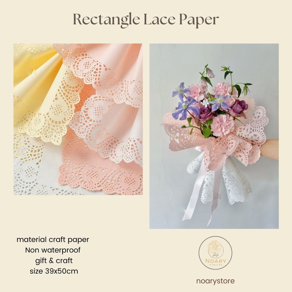 RECTANGLE LACE PAPER / กระดาษฟอยล์ / กระดาษดอกไม้ BOUQUET / WRAPPING WRAPPER