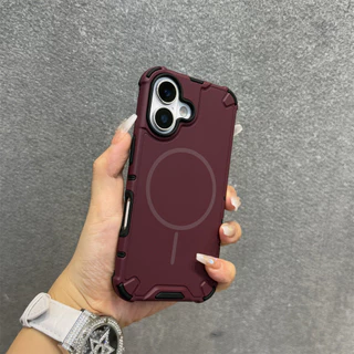 หรูหรา Heavy Duty เกราะสําหรับแม่เหล็กชาร์จไร้สายสําหรับ iPhone 17 Air 16 15 14 Plus 13 12 11 Pro Max กันชนกลับกรณีฝาครอบ