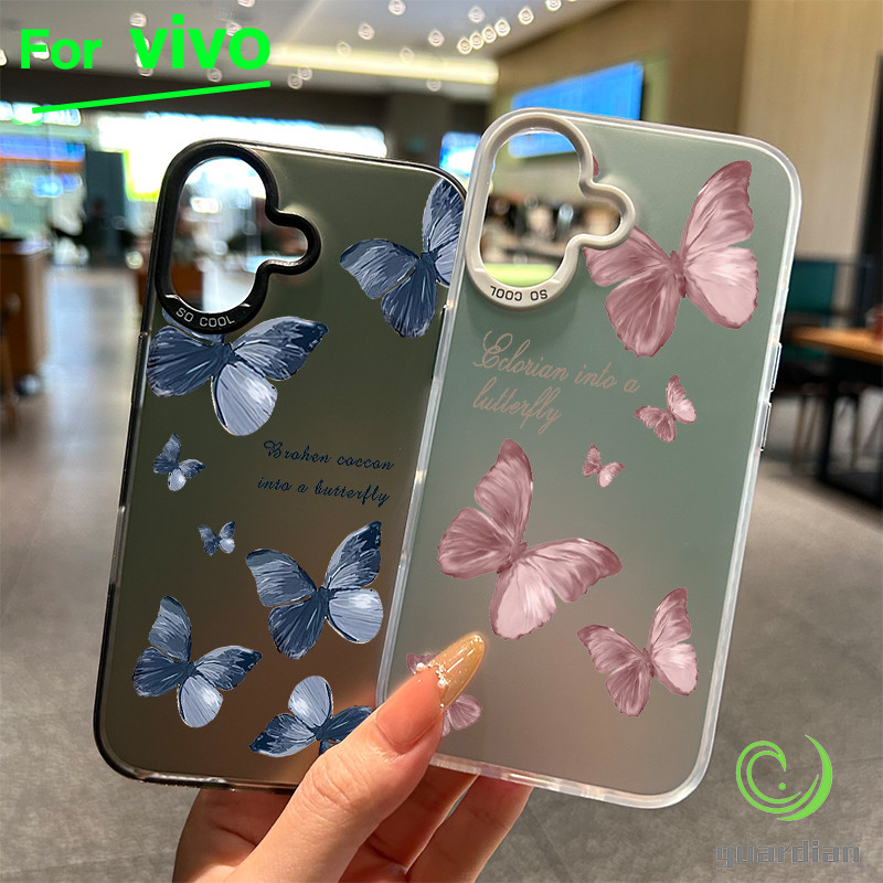 สำหรับ Vivo เคส Y200 Y20 Y20s Y12s Y12A ผีเสื้อสีน้ำเงิน Y17 Y12 Y15 Y11 Y12i Y15A โทรศัพท์วิโว่ V40 V40PRO Y18 Y18s
