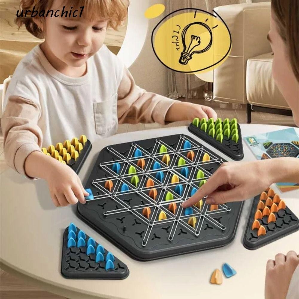 Urbanchic Triangle Chess Desktop Game, Logical Thinking Triangle Desktop Geometry Chain Chess, ปรับป