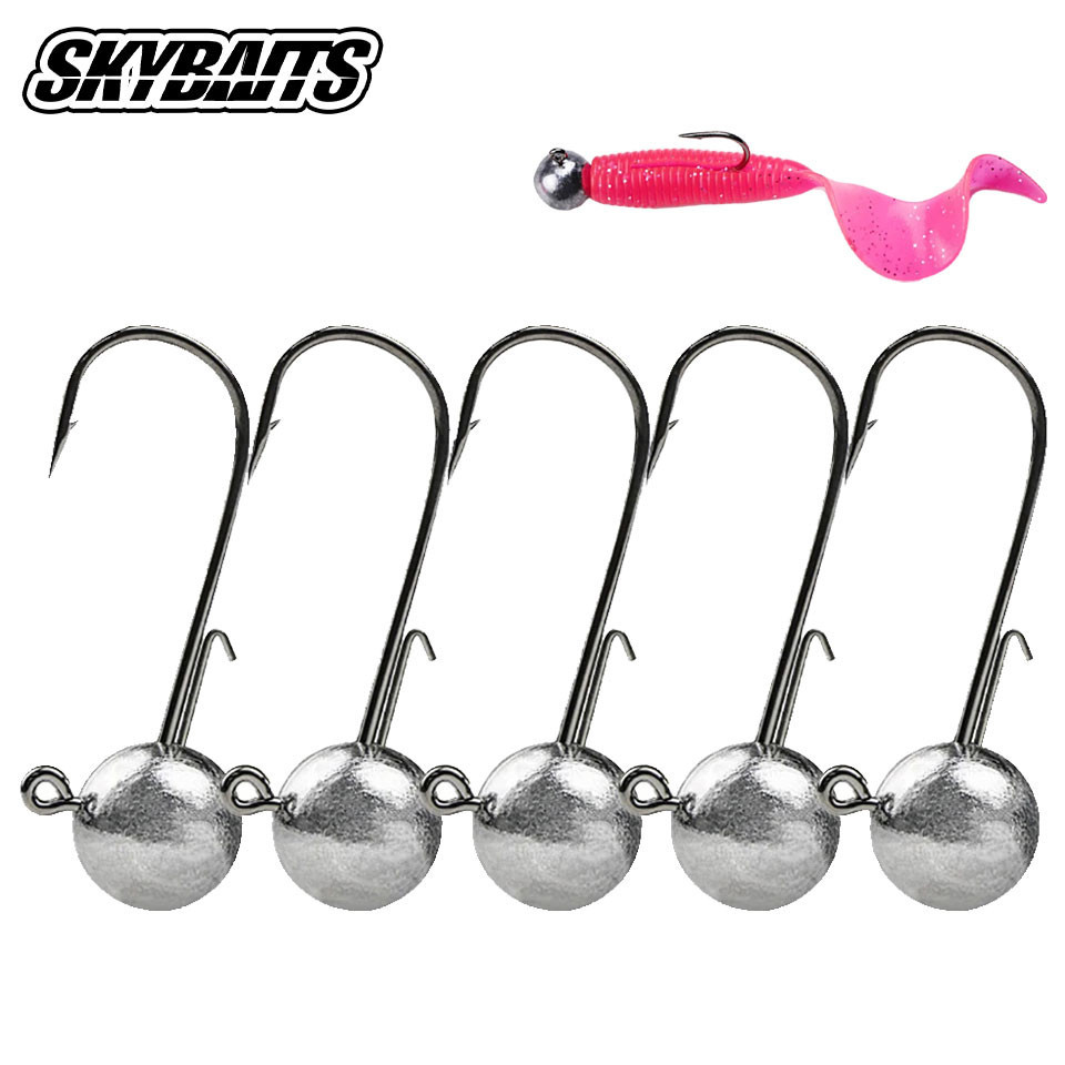 Skybaits 5 ชิ้นตะกั่วหัวตะขอ 2g/3g/5g/7g/10g/12g/14g/15g/17g/20g Anti-แขวนด้านล่าง Crank Jig Hooks