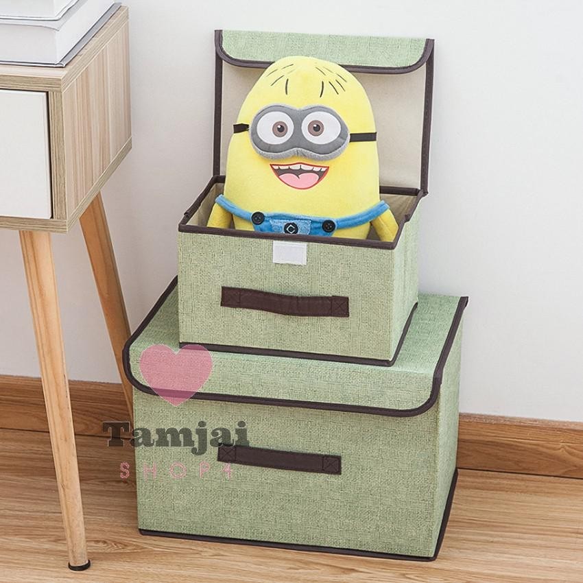 กล่องอเนกประสงค์ กล่องผ้าลินิน กล่องเก็บของ น้ำหนักเบา แต่คงทน สินค้าพร้อมส่ง ⭐️ tj99