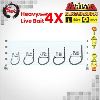 ตัวเบ็ด SAKI X บึงสำราญ ไจแอนท์ Livebait ลิฟเบท หนา 4X หน้าดิน ทะเล