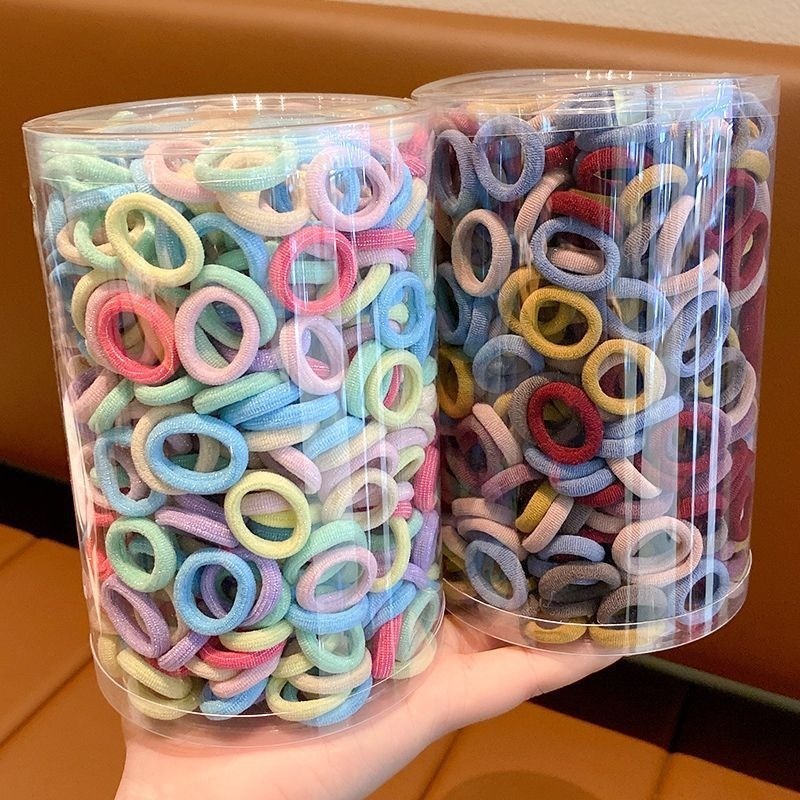 100ชิ้นชุดผูกผมสําหรับเด็กแฟชั่นเกาหลีที่เรียบง่ายยางรัดผูกผมยืดหยุ่นสูงได้รับ แกะ อุปกรณ์ผม