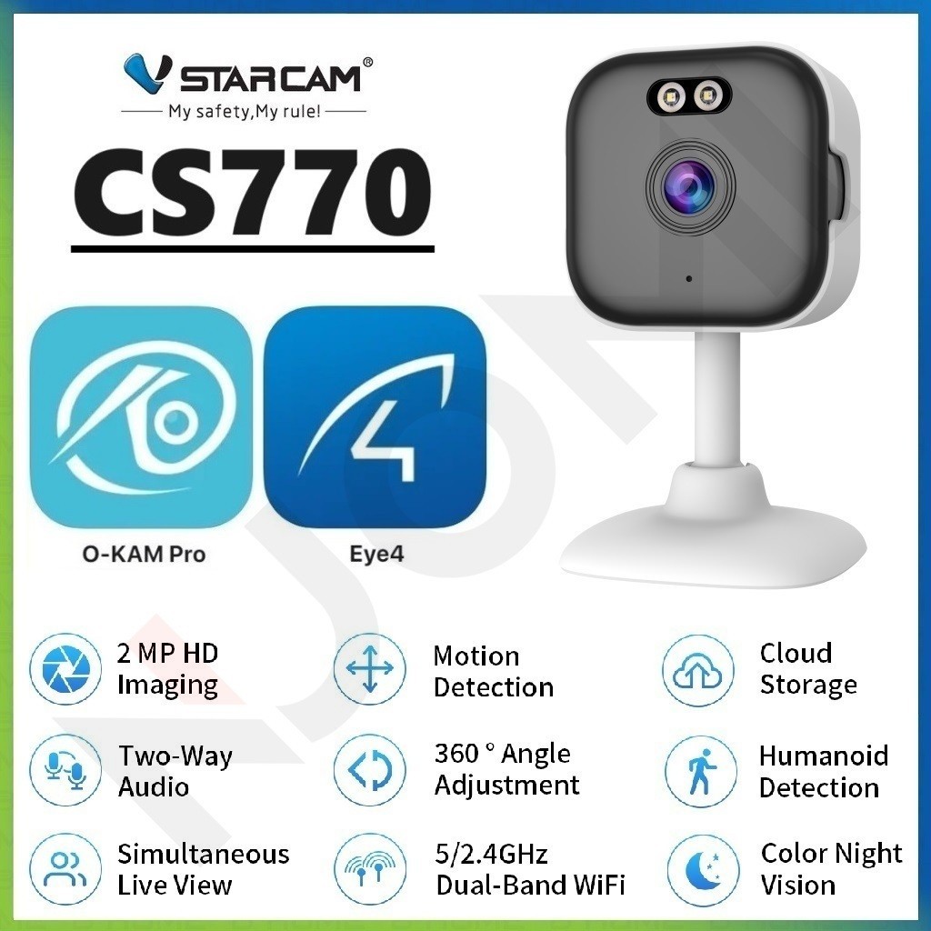 กล้องวงจรปิด VSTARCAM CS770 FULL HD 1080p 2MP 5GHz Dual-Band WiFi Camera กล้องวงจรปิดไร้สาย กล้องวงจ