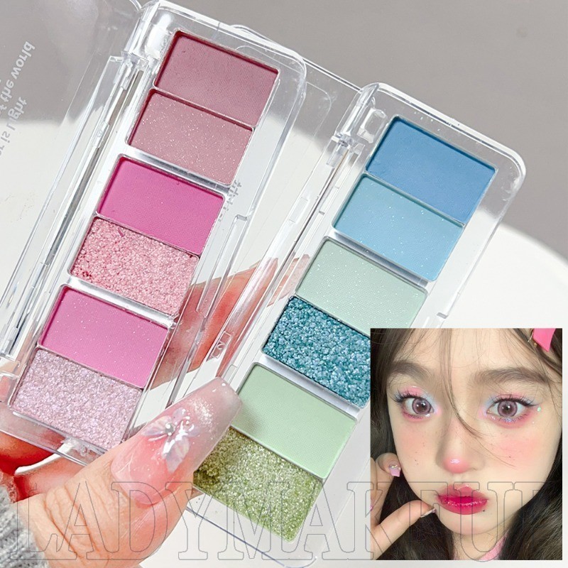 หกสี Charm Smudging Eye Shadow ติดทนนาน Anti เหงื่อโกหก Silkworm Brightening Eye แต่งหน้า Non Silky Eye Shadow Palette เครื่องสําอาง