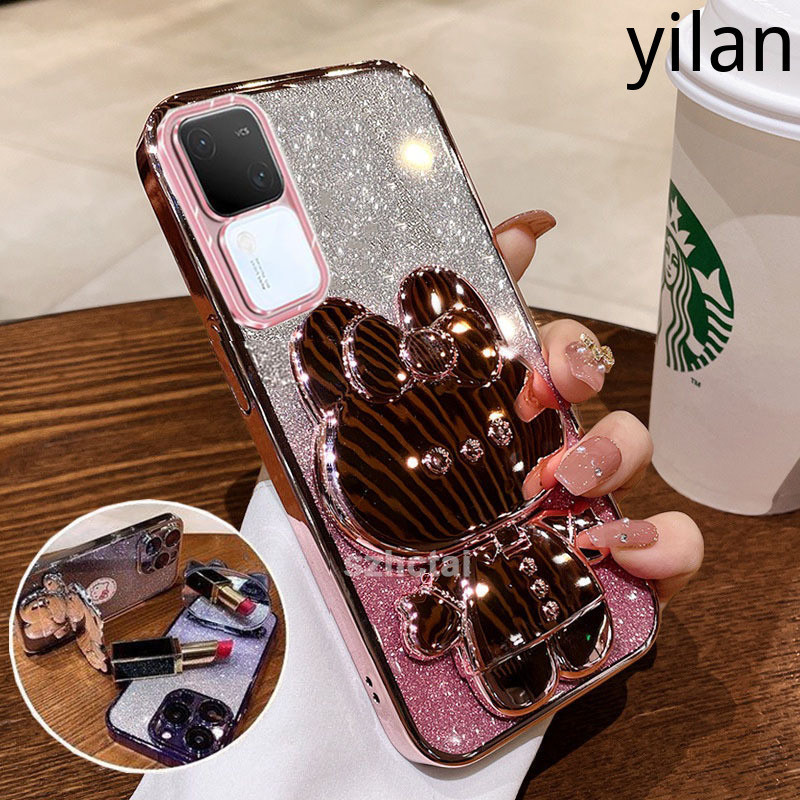 เคส Vivo V30Pro V30 V29 V29E V27 V27E V25 V25E V25Pro กระจกเงา แฟชั่นแววผง ชุบ ซิลิโคนนุ่มกรณีกระต่ายน่ารักกรณีโทรศัพท์หลักฐานตก เคสโทรศัพท์ Vivo V30Pro V30 V29 V29E V27 V27E V25 V25E V25Pro