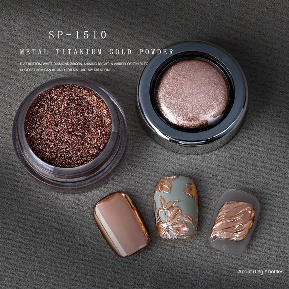 [ซื้อ 1 แถม 2]high-gloss Metallic titanium gold Powder fine shining nail art magic mirror Powder Silver - รูปที่ 5