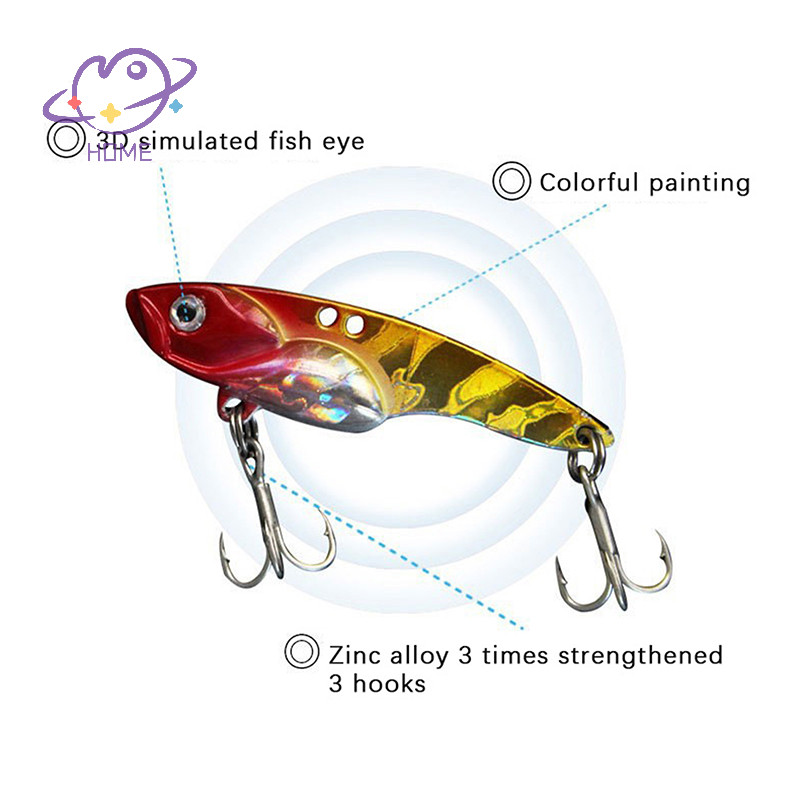 [mayhome] 3d Eyes Metal Vib Blade Lure Sinking Vibration Baits ประดิษฐ์ Vibe สําหรับ Bass Pike Perch Fishing Lure {TH}