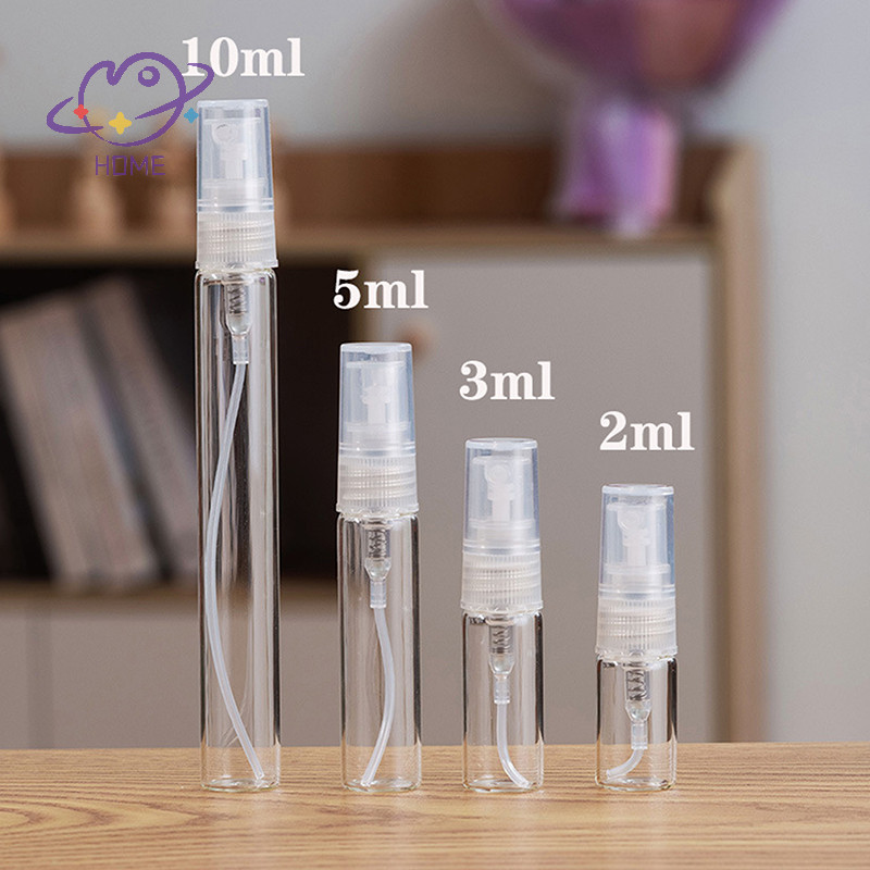[mayhome] ขวดแก้วขนาดเล็กใสขวดเครื่องสําอางที่ว่างเปล่าตัวอย่างหลอดทดลองแก้วบาง Vials 2ML 3ML 5ML 10ML {TH}