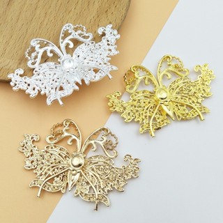 สามมิติโลหะผสมผีเสื้อมงกุฎเจ้าสาวผ้าโพกศีรษะ DIY เครื่องประด…