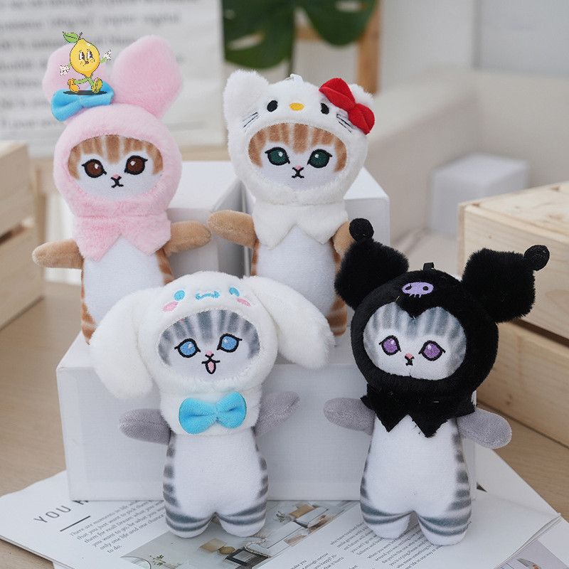 [mozh] น่ารักอะนิเมะ น่ารัก น่ารักฉลามแมวพวงกุญแจสร้างสรรค์การ์ตูนตุ๊กตาจี้ของเล่นตุ๊กตาแฟชั่นกระเป๋าเป้สะพายหลังตกแต่งของขวัญวันเกิด [ไทย]