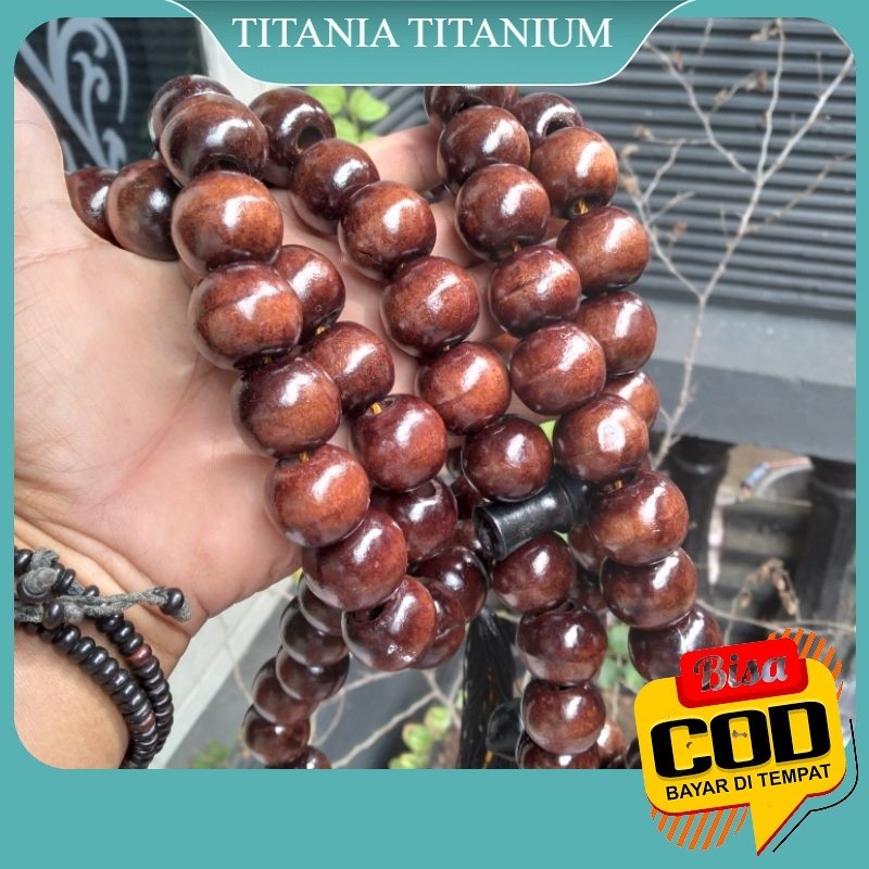 ไททันเนีย . JUMBO SIZE 20mm COFFEE WOODEN TASBEH TASBIH 99 เม็ดสําหรับตกแต่งประกอบและตกแต่ง