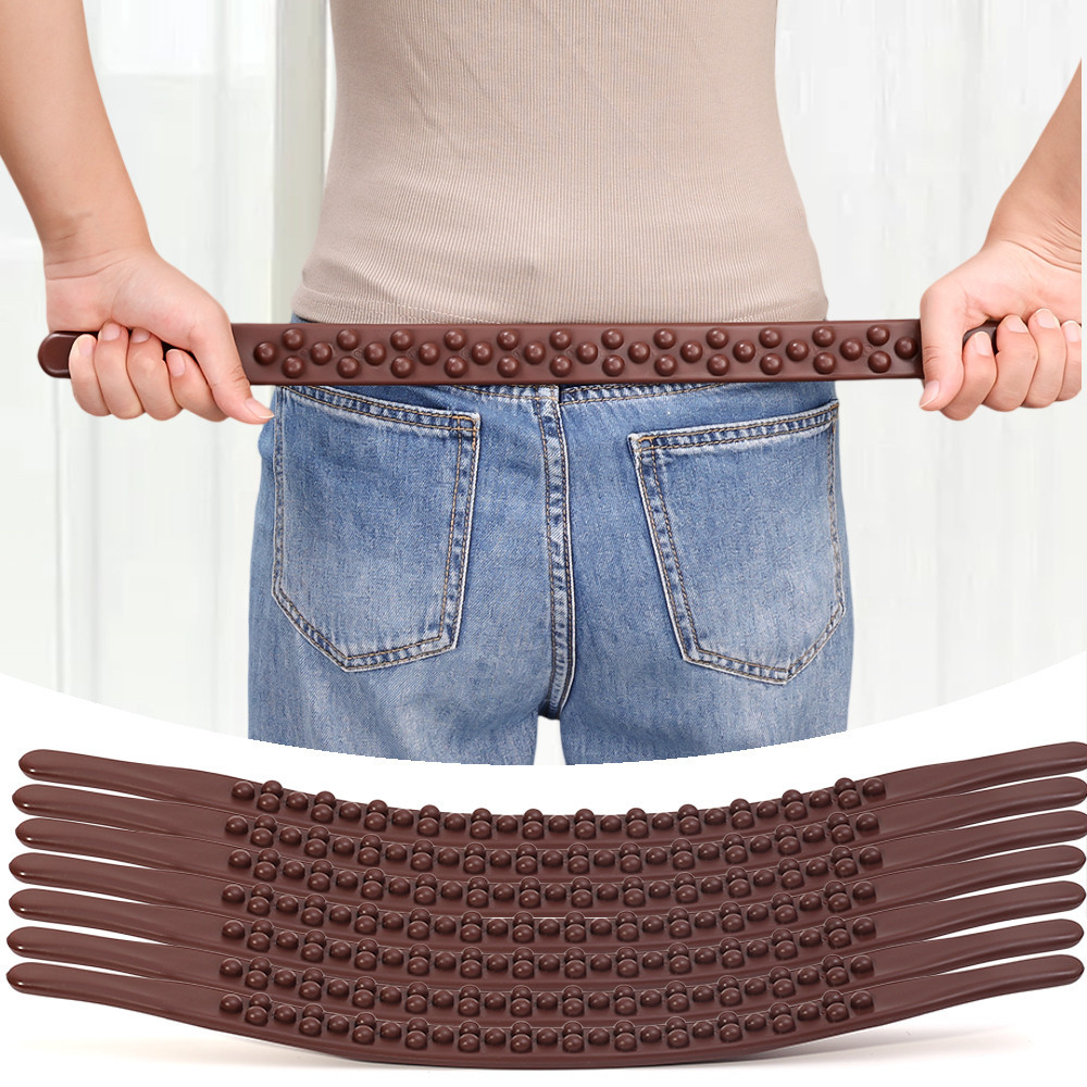 Guasha Stick - 37 ลูกปัดเครื่องมือนวดระบายน้ําน้ําเหลือง - 2 IN 1 ลูกกลิ้งนวด - สําหรับคอกลับเอวปวดขา - DIY มือถือ Body Sculpting นวด