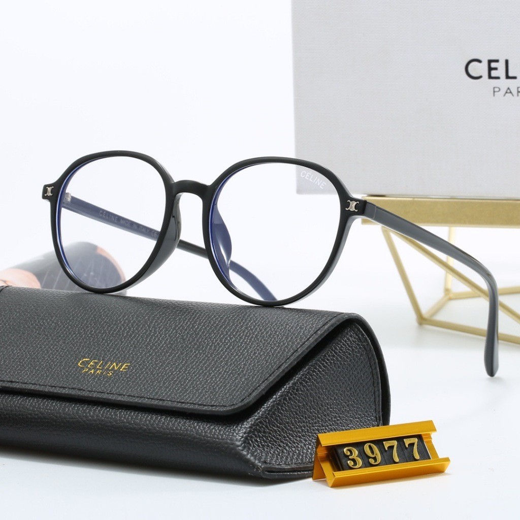 Celine Fashion Round Frame Glasses Casual Plain Face All-Match Plain Glasses ht3977