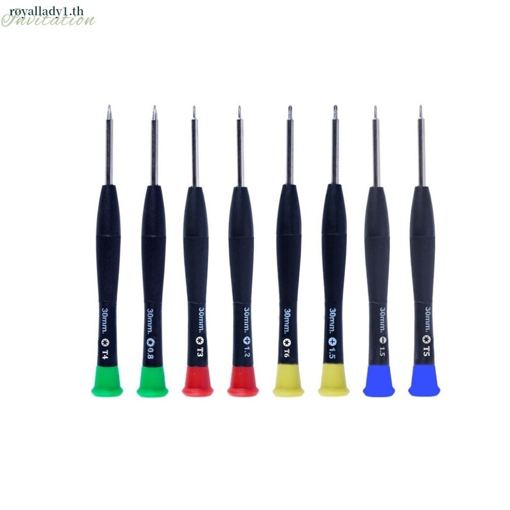 [ในสต็อก] 8 ชิ้น Precision Torx Cross ไขควงชุดซ่อมเครื่องมือ T3 T4 T5 PH000 SL1.5
