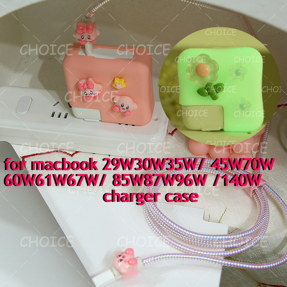 สําหรับpor13 การ์ตูนซิลิโคนกรณีChargerป้องกันสําหรับMacbook Air A2179 A2337 30W 35W M1 Pro13 Pro 14-