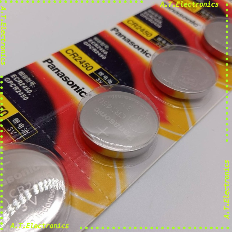 พร้อมส่ง! CR2450 ราคาต่อชิ้น ถ่านกระดุมลิเทียมpanasonicสำหรับใส่รีโมทรถยนต์และมอเตอร์ไซ CR2450