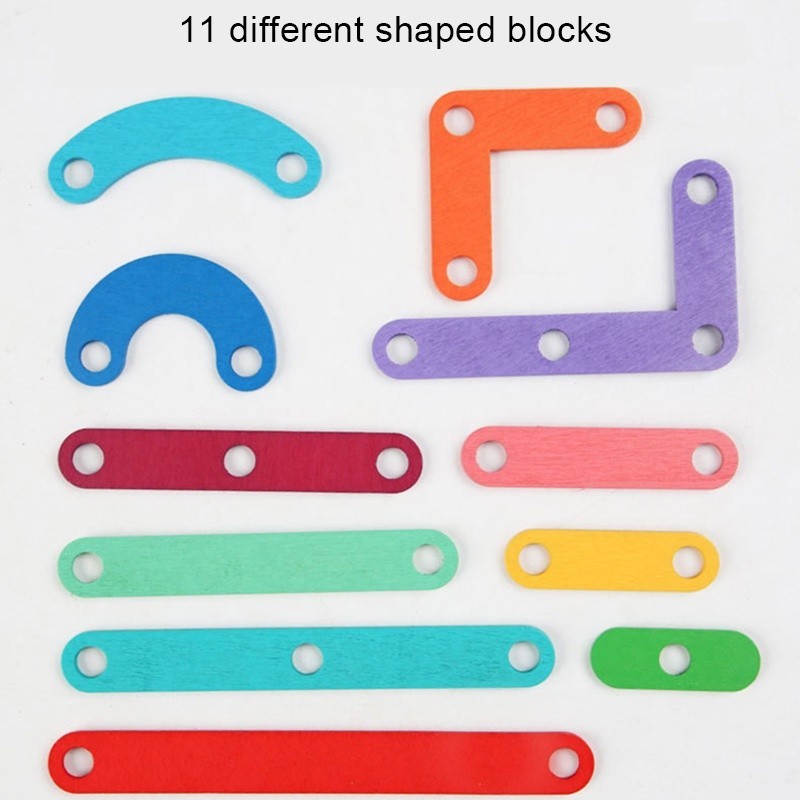 GeeToy Montessori เด็กสร้างสรรค์ของเล่นกราฟิกเรขาคณิตตัวอักษร Pegboard ปริศนาไม้จิ๊กซอว์การ์ดสองด้านของเล่นเพื่อการศึกษาสําหรับเด็กของขวัญ - รูปที่ 3