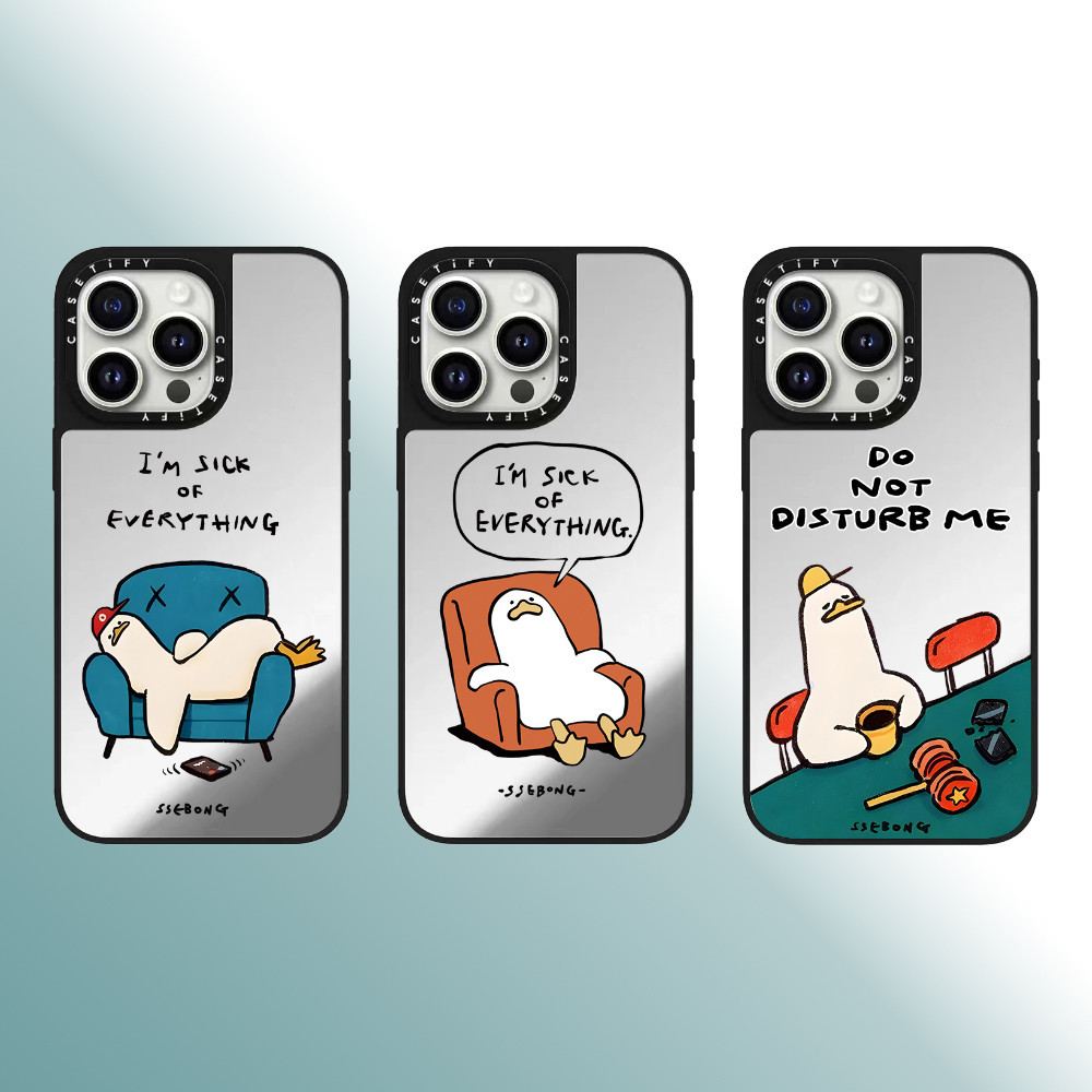 Casetify Decadent เป็ดคุณภาพสูงกระจกเคสโทรศัพท์เหมาะสําหรับ iPhone 15 Pro Max 14 Pro Max 13 Pro Max 15 Pro 14 Pro 13 Pro 12 Pro 12 11 แฟชั่น Anti Drop Hard Case