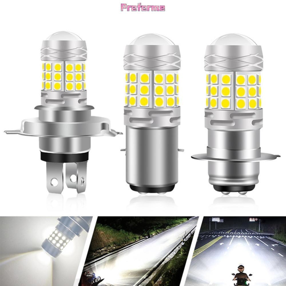 Preferme H4/BA20D/H6/P15DLED ไฟหน้ารถจักรยานยนต์ 42SMD หลอดไฟ LED Moto สูง/ต่ําหลอดไฟหมอกไฟ 12V สีขาว B8E2
