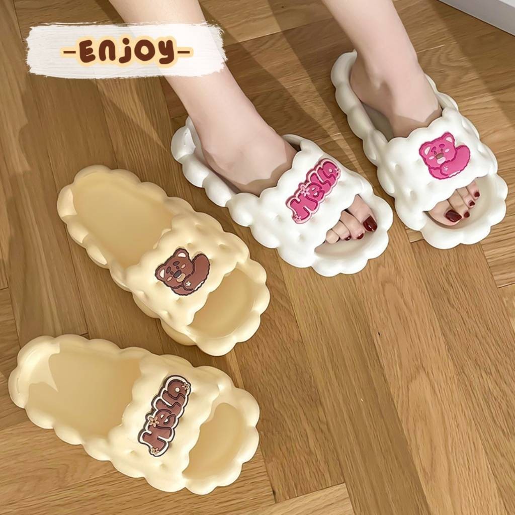 EnJoy พร้อมส่ง (LT-2036) รองเท้าแตะสวม ลายสัตว์น่ารัก สีสันสดใส ใส่สบาย พื้นนิ่ม